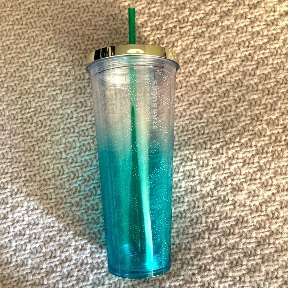 STARBUCKS Gradient Tumbler White Chevron Dots